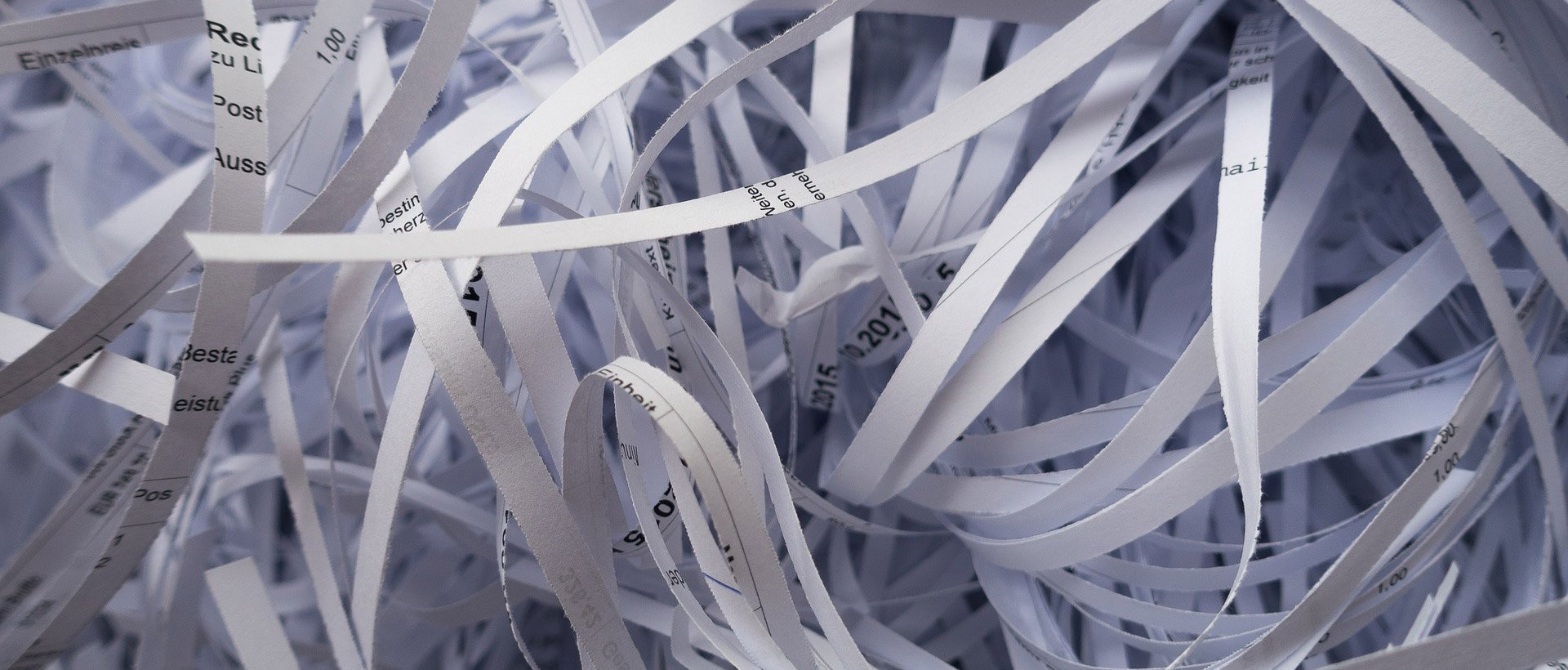 Confidential shredded paper