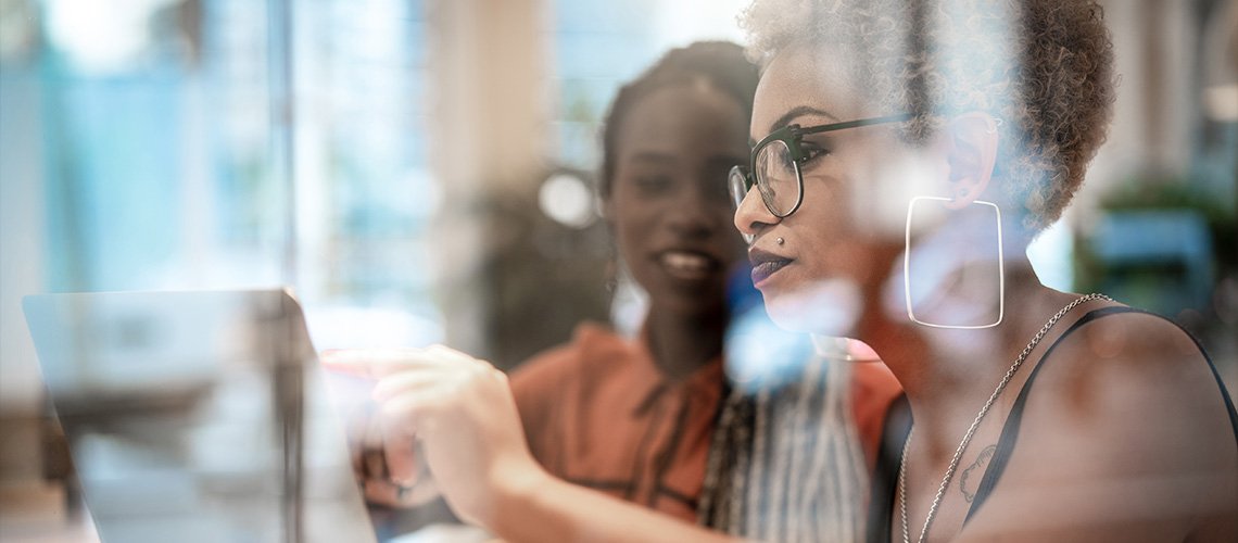 Employee accessing digitally retrieved business records