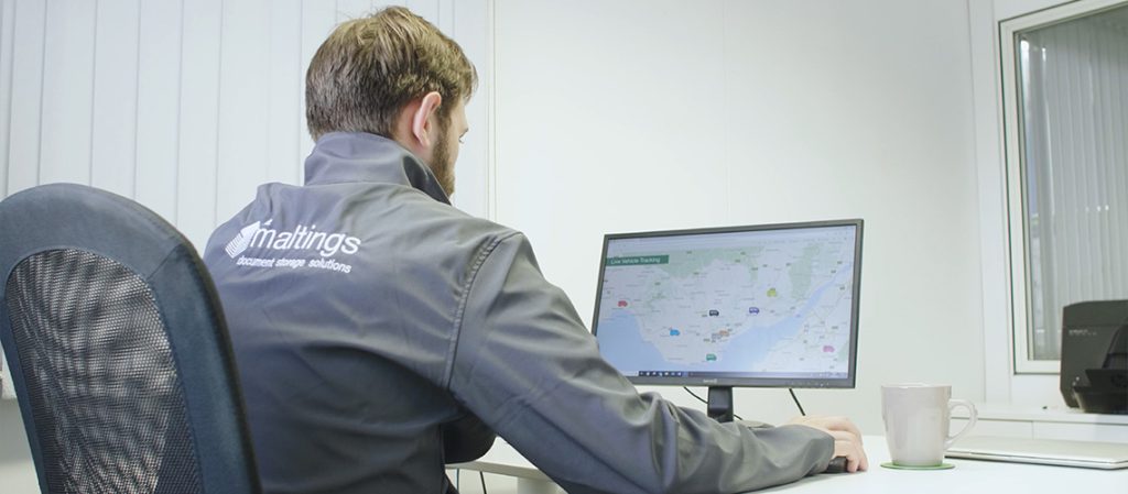 Digital map used for secure document storage operations