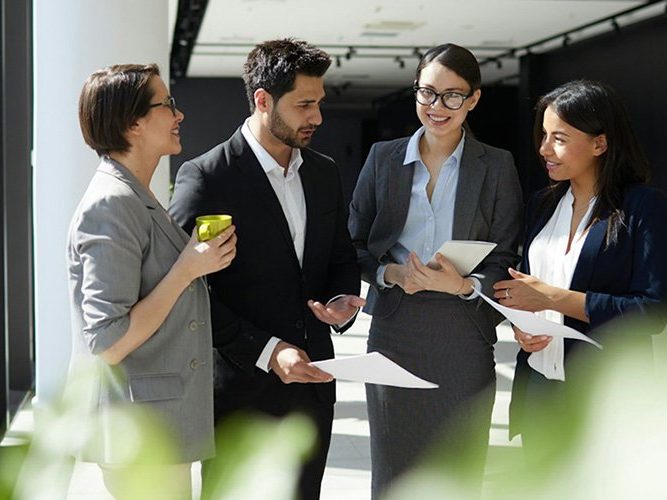 Group of business people discussing